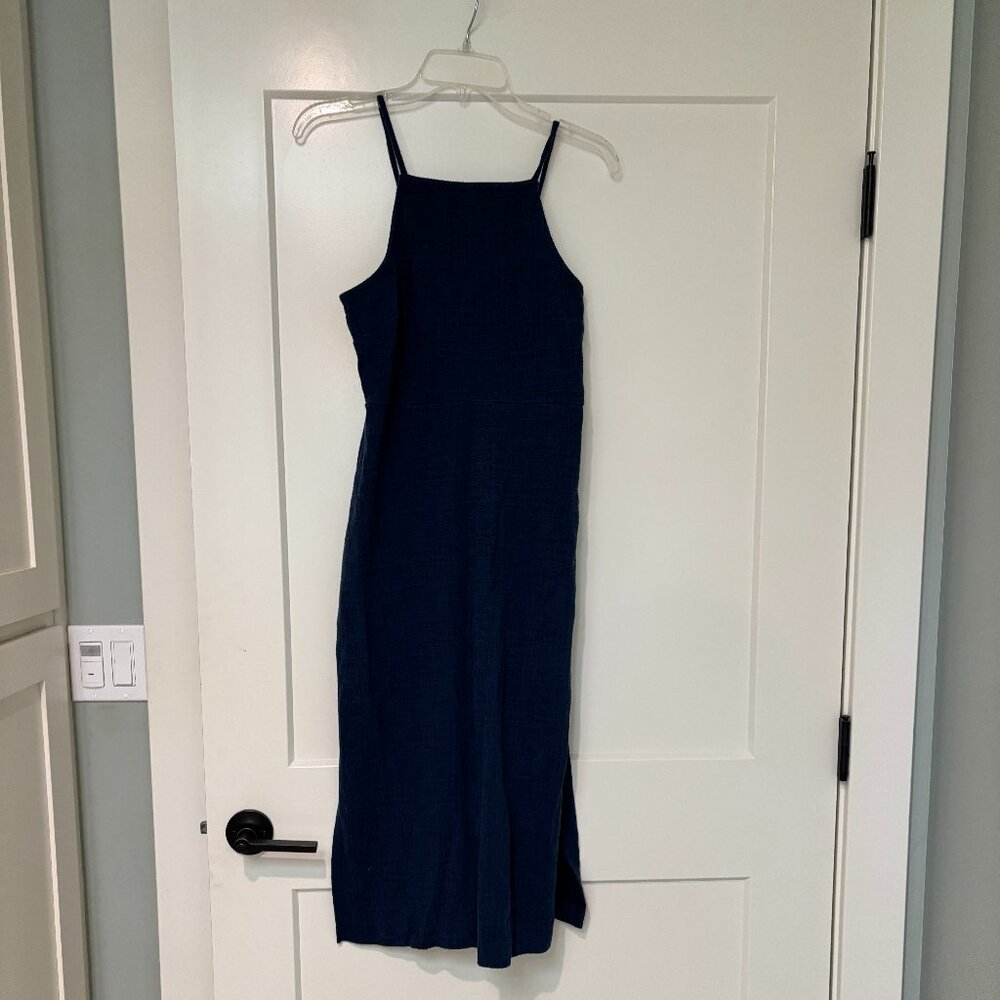 Madewell Navy Sleeveless Tie Back Dress